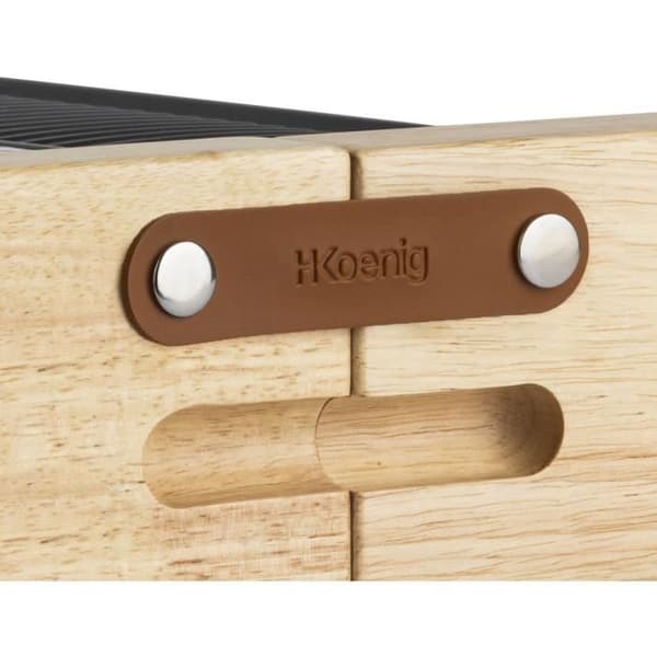 Racletteapparat HKOENIG - WOD360 - För upp till 8 personer - Steksten med roterande bas - Trädesign - 1400W