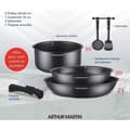 Miniatyrbild 3 av 4: Köksredskap - Alla värmekällor inklusive induktion - Arthur Martin - AM9582 - Aluminium - Non-stick - 6 delar - Avtagbart handtag