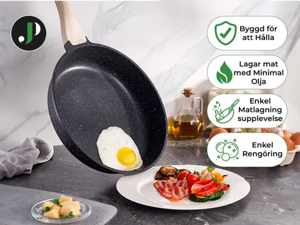 Just Perfecto induktionskokkärl - set kastruller med glaslock - kastrull med helt eld - non-stick stekpanna