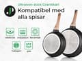 Miniatyrbild 2 av 6: Just Perfecto 14-delat induktionsset med kokkärl - Set med kastruller och stekpannor - Alla värmekällor inklusive induktion - Aluminium - Svart