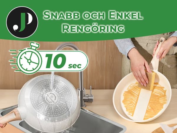 Just Perfecto 15-delade induktionskokkärl - Set med grytor och stekpannor - Alla värmekällor inklusive induktion - Aluminium - Beige