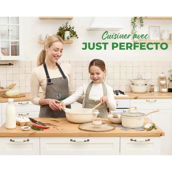 Köksredskap Induktionsset 13 delar JUST PERFECTO - Set med kastruller och stekpannor - Alla typer av värmekällor inklusive induktion - Aluminium - Be