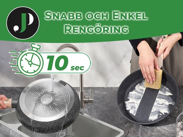 Just Perfecto 14-delat induktionsset med kokkärl - Grytset med lock för alla värmekällor