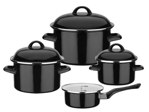 Gsw kokkärl - 255134 - Svart - Vit Set med 7 kastruller