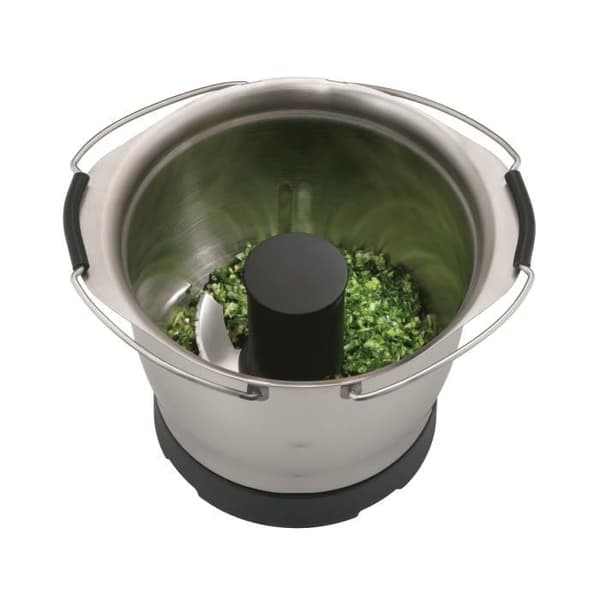 MOULINEX XF387E10 Mini kokskål tillbehör 1,4L + 4 barngrytor för Companion matberedare, dubbla blad i rostfritt stål, Made in France