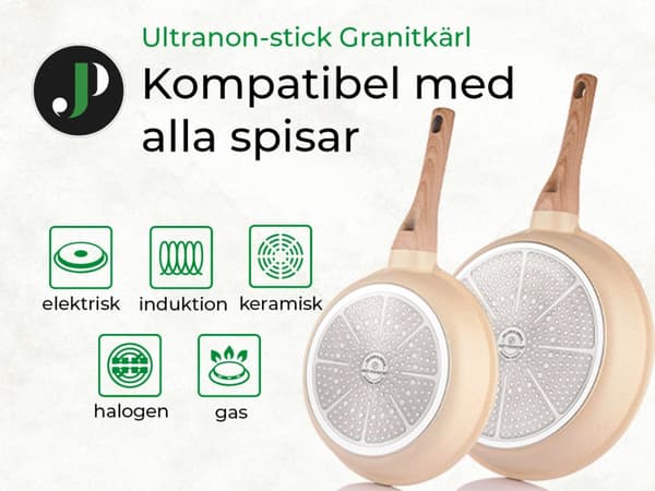 Just Perfecto induktionskärl - kastruller - non-stick stekpanna - All-Range kastrull - PFOA- och PTFE-fri 21 st