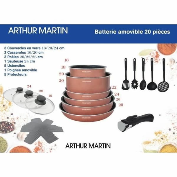Kastrullset Arthur Martin 20 Delar