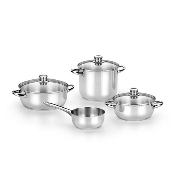 Monix Optima 2 batteri med 4 delar i 18/10 rostfritt stål Kompatibel med alla typer av matlagning och induktion: 20 cm kastrull