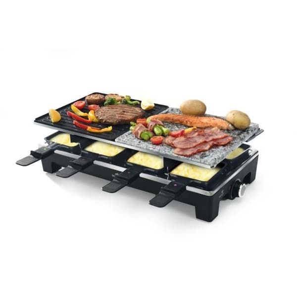 SENYA 4in1 Raclette Maker - Crêpe Maker - Grill - Matlagningssten - 8 personer - 1500W - Ost &amp; Sten