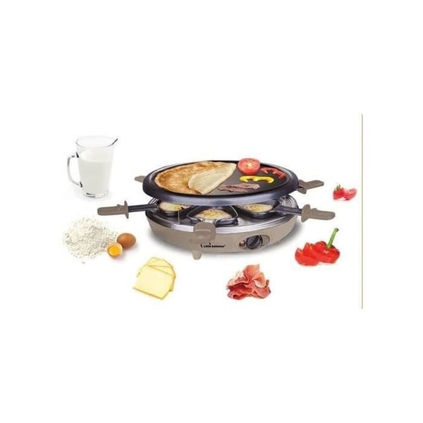 LITTLE BALANCE - 3 i 1 raclettemaskin - 1200W - Happy Cheese Trio Moo - muskotnöt - 8692