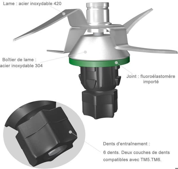 Ersättningsbladskniv för Vorwerk Thermomix TM5 TM6 - Thermomix TM5 TM6 Blade Thermomix TM5 TM6 kniv
