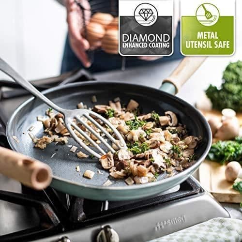 GreenPan, Aluminium tätt trä, Grågrön, 3 st - Kastrullset CC001595-001