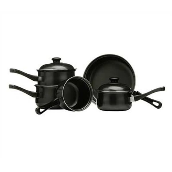 Köksredskap Set 5 st Svart Nonstick Soup Tereens Stock Pots Pans