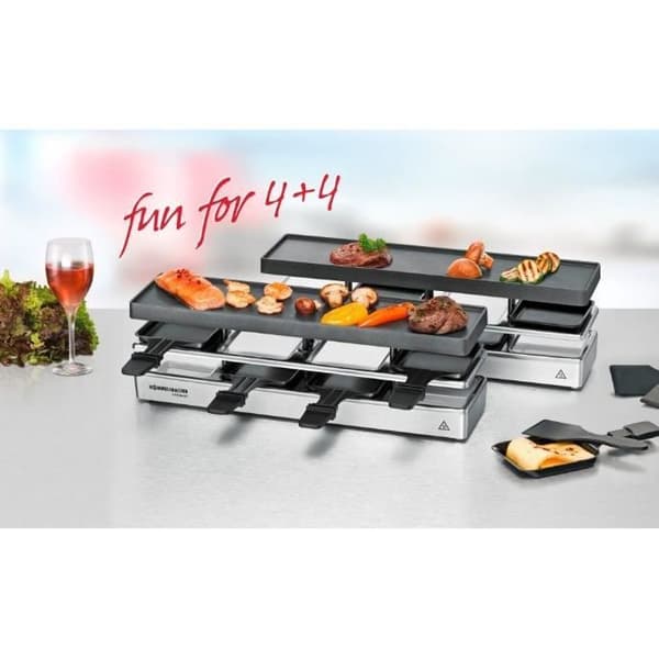Raclette/grill - Rommelsbacher - RC 1600 - 795 W - 8 personer - Silver