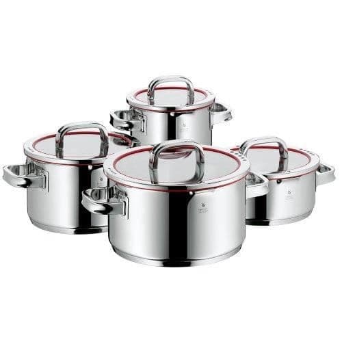 Faitout - WMF - Set med 4 kokkärl Function 4 - Röd, Stål - Induktionskompatibel