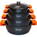 Miniatyrbild 1 av 4: Induktionsköksset 8 delar i non-stick aluminium utan PFOA Wecook WCOK-CHEF4B Negro 53448