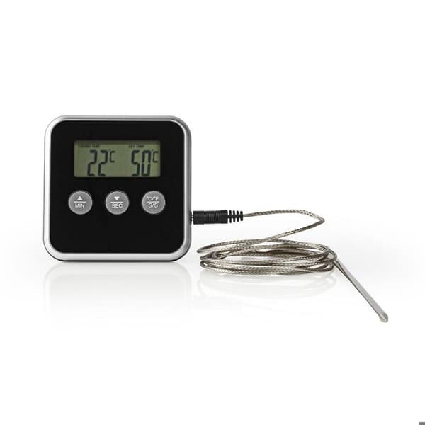 Nedis kötttermometer 0 - 250 °C Digital displaytimer