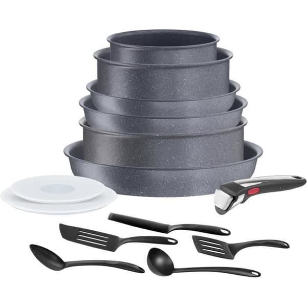 Tefal Ingenio kökstillbehör 14 st, Induktion, Non-stick beläggning, Stapelbar, Diskmaskinssäker, Stekpannor och kastruller,