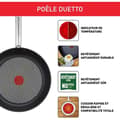 Miniatyrbild 3 av 4: Tefal Duetto Set av 3 stekpannor 20/24/28 cm, Induktion, Rostfritt stål, Non-stick beläggning, Thermo-Spot, Hälsofrämjande matlagning, Perfekt bryning