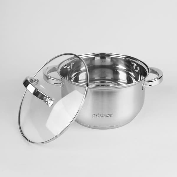 Köksset Induktion Rostfritt Stål. 9 st, Lock + Underlägg Maestro MR-2021 Plata 54623