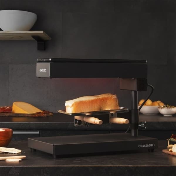 Raclette med köttgrill - CECOTEC - 600 W - Svart - Rostfritt stål