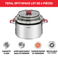Miniatyrbild 3 av 4: Faitouter - TEFAL - OptiSpace - 3 delar (18/20/24 cm) - Rostfritt stål - Stapelbara