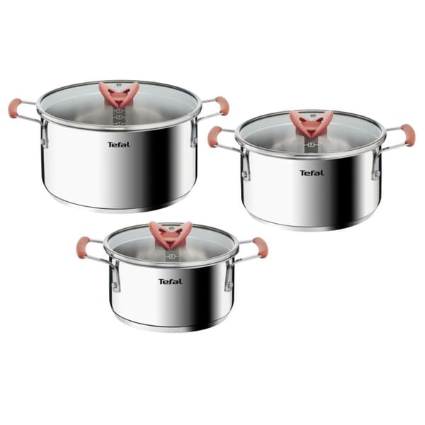 Faitouter - TEFAL - OptiSpace - 3 delar (18/20/24 cm) - Rostfritt stål - Stapelbara