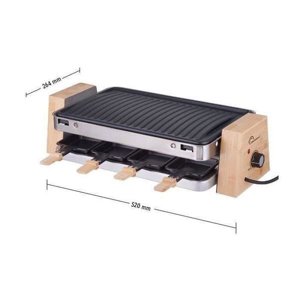 LITE BALANS - Raclette / Grill - 1500W - 8 personer - Elegans - trä/rostfritt stål - 8388