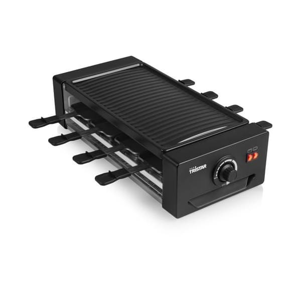 Tristar RA-2736 raclettegrill - Raclette - Pizzor och grill - 1300 W - Tillbehör ingår - Svart - 8 personer