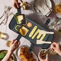 Miniatyrbild 6 av 6: Poelon Raclette, Coupelle Raclette - Non-stick beläggning 18x9x1.5cm - Set om 8 - Svart - Med två träspadar - Diskmaskinssäker