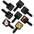 Miniatyrbild 1 av 6: Poelon Raclette, Coupelle Raclette - Non-stick beläggning 18x9x1.5cm - Set om 8 - Svart - Med två träspadar - Diskmaskinssäker