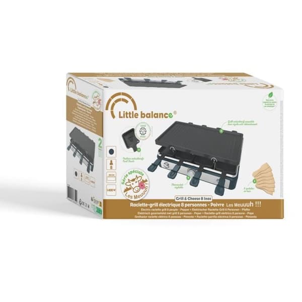 Apparat för raclette LITTLE BALANCE - Maxi Grill &amp; Cheese - För upp till 8 personer - Design Meuuuh - 1400W
