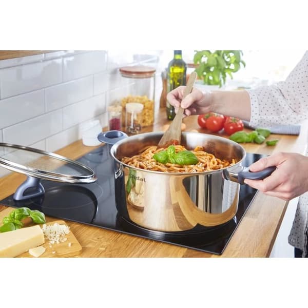 TEFAL G713SB45 Daily Cook Set 11 delar ROSTFRITT STÅL: 16 cm kastrull + 20 och 24 cm grytor med lock + 28 cm långpanna + 5 redskap