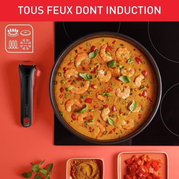TEFAL INGENIO Emotion On Cookware set 13 p, Induktion, Rostfritt stål, Non-stick beläggning, Stekpannor, Kastruller L897DS04