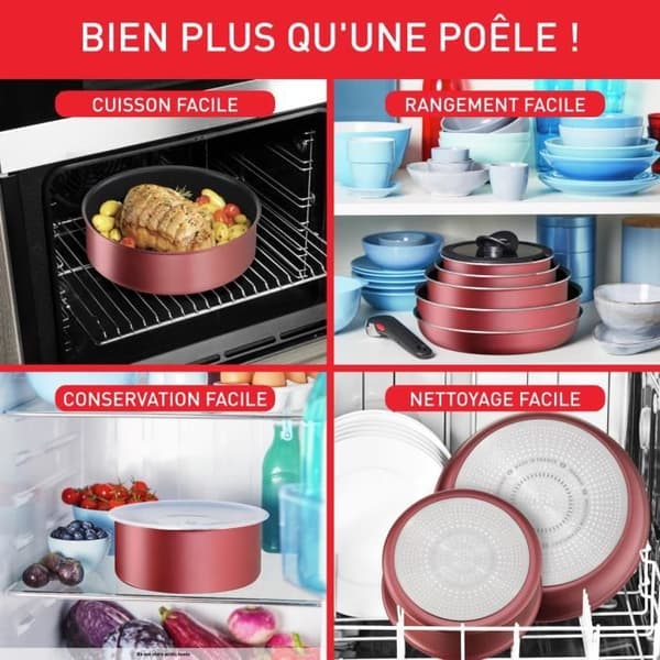 TEFAL INGENIO Daily Chef Batteri 10 p, Induktion, Non-stick beläggning, Stekpannor och kastruller, Tillverkad i Frankrike L3989502