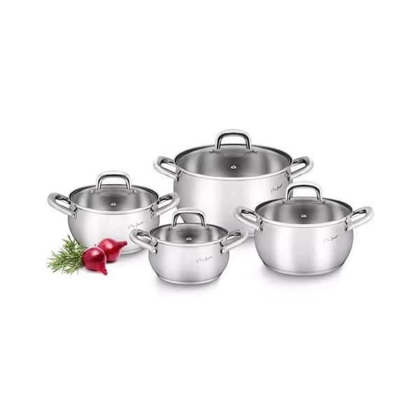 Bateria De Ollas Acero Inox 8 Piezas Lamart Ltssset8