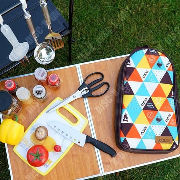 TD® Utomhus Köksredskap Set Bärbar picknick Köksredskap 201 Rostfritt stål 7-delad handväska Picknickväska