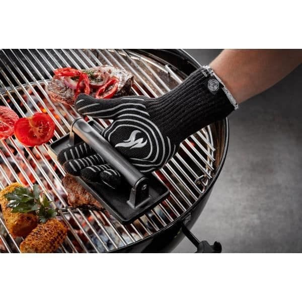 Pressvikter - GEFU - BBQ - Svart gjutjärn - Handtag i pakka-trä - 20x10x6.2cm