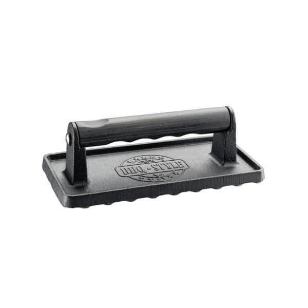 Pressvikter - GEFU - BBQ - Svart gjutjärn - Handtag i pakka-trä - 20x10x6.2cm
