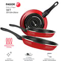 Miniatyrbild 3 av 4: Induktionsstekpanna Set 20-24-28 cm Emaljerat Stål, Non-stick utan PFOA FAGOR Optimax Röd 01366
