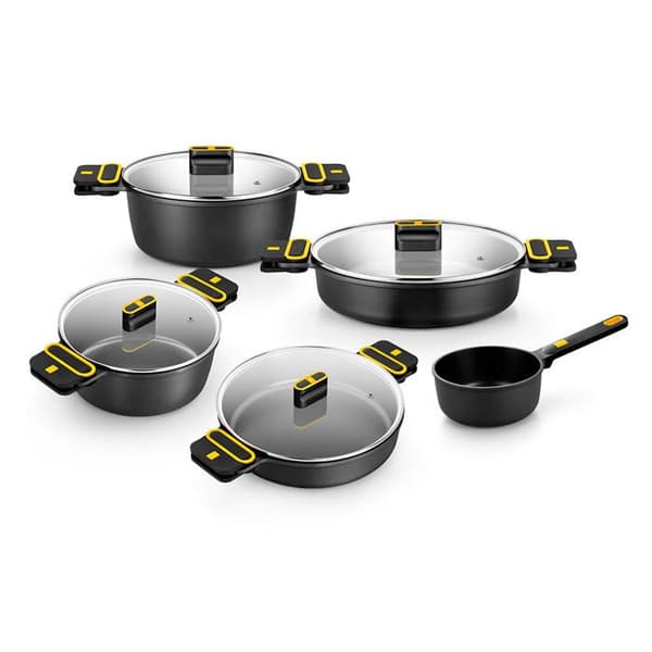 BRA Daily Pro Kökset 9 delar i aluminium, trippelskiktad non-stick beläggning utan PFOA, för alla typer av värmekällor inklusive induktion.
