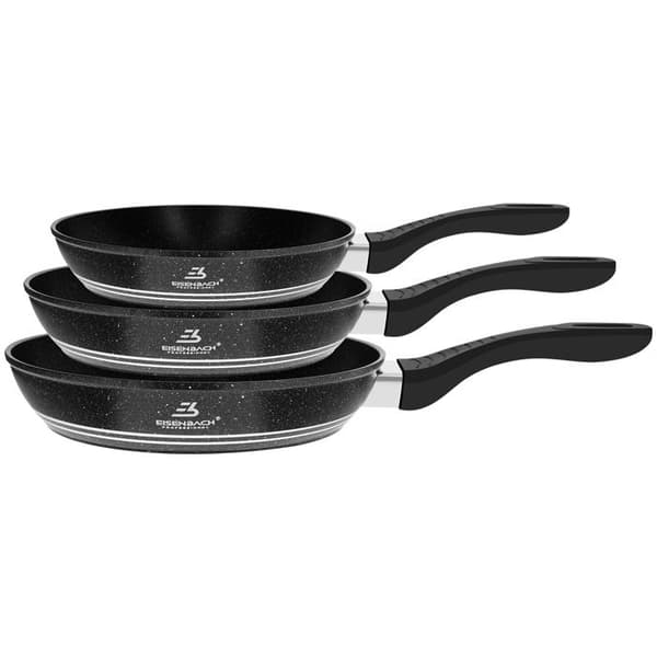 Set med 3 stekpannor - Eisenbach - Non-stick stenbeläggning - Svart