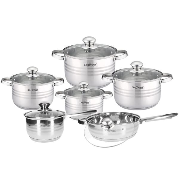 Köksutrustning 12 Delar - För alla spisar - Cheffinger - Silver