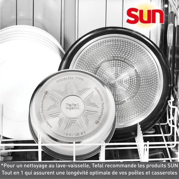 TEFAL INGENIO Easy Cook & Clean Set 10 delar, stekpanna, gryta, icke-induktion, non-stick beläggning, tillverkad i Frankrike L1579102