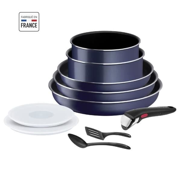 TEFAL INGENIO Easy Cook & Clean Set 10 delar, stekpanna, gryta, icke-induktion, non-stick beläggning, tillverkad i Frankrike L1579102