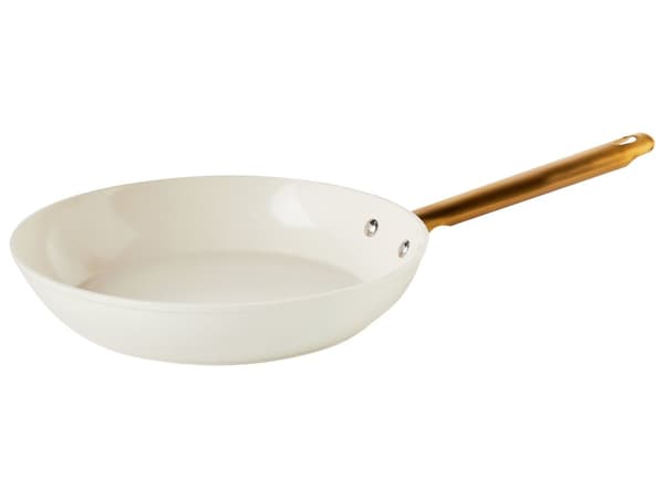 Sæt med 10 stk. gryder og pander i knækket hvid aluminium med non-stick keramisk belægning