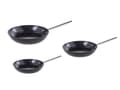 Miniatyrbillede 8 af 8: Sæt med 3 pander i brudt sort aluminium med non-stick keramisk belægning i 3 størrelser