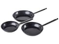 Miniatyrbillede 1 af 7: Sæt med 3 pander i brudt sort aluminium med non-stick keramisk belægning i 3 størrelser