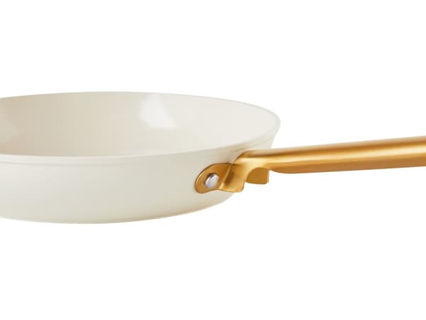 Sett med 3 Stekepanner Off-White Aluminium Keramisk Belegg Non-Stick med Håndtak i 3 Størrelser