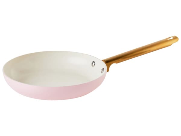 7-delt Grytesett Pastellrosa Aluminium Keramisk Belegg Non-Stick 3 Kasseroller med Lokk 1 Stekepanne